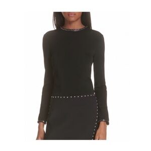 Helmut Lang Studded Leather TrimTop.